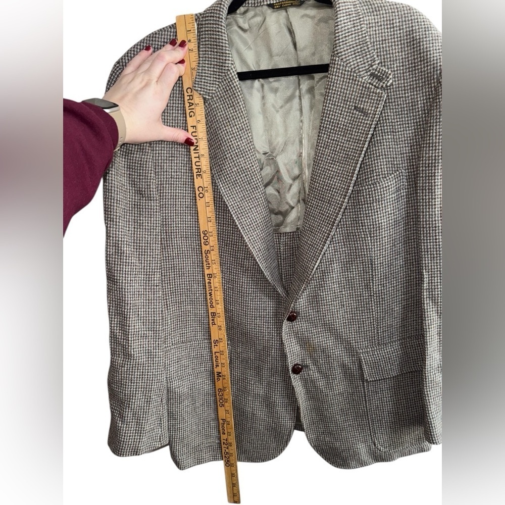 Cricketeer Wool Houndstooth Blazer Men’s (Fits 42R Large) Made in USA - Picture 5 of 10